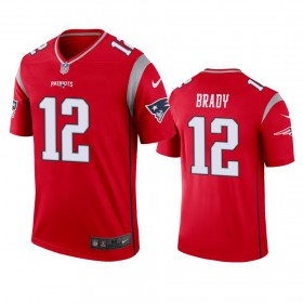 Maillot New England Patriots Tom Brady 12 Rouge Inverted Legend - Homme
